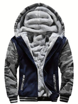 Oziel - Warme Fleece Jacke Mit Kapuze Und Reißverschluss – Dunkles Cyan