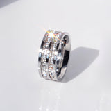 Volldiamant-Ring aus Titan – Silber