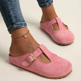 Korae - T-Riemchen-Clogs mit Schnalle – Pink