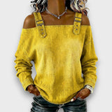 Elama | Off-Shoulder Denim Top – Gelb