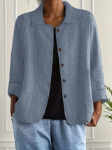 Athena | Rundhals Kurzarm Top – Blau