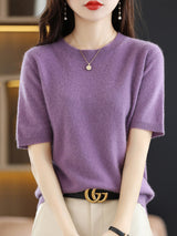 Pullover aus Merinowolle für Damen | Ideal für alle Jahreszeiten – Lila