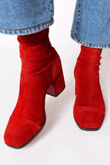 Eva - Damen Elegante Stiefel mit Absatz – Rot