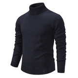 Jaxson - Rollkragenpullover aus Samt in schmaler Passform – Marineblau