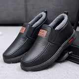 Winterschuhe Herren | Slip-On Mittlerer Schnitt Mit Innenfutter – Schwarz