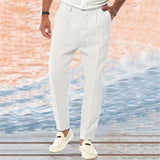 Dario - Stylische und coole Leinenhose mit schmaler Passform – Weiß