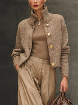 Josephine - Schicker Strickblazer – Braun