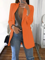 Lässiger lyra-blazer in ubergröße – Orange