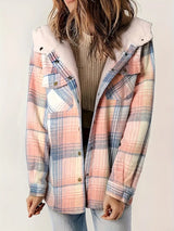Adela - Warme Jacke mit Kapuze und Reißverschluss – Rosa