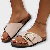 Damen Korksandalen mit Schnallenverschluss-Design – Rosa
