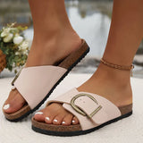Valencia – Damen-Sandalen mit Schnallenriemen aus Kork – Beige