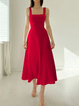 Verenar | Einfaches Kleid für Damen – Rot