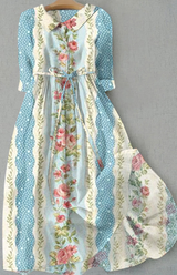 Ilse - Vintage-Blumenkleid – Hellblau