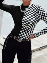 Gaspara | Schickes Color-Block Top – Schwarz