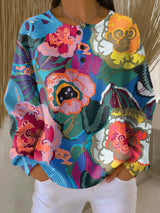 Ida™ - Pullover mit großen bunten Blumen – Blumen