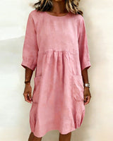 Maleesha - Stilvolles Kleid Mit Weiten Ärmeln – Rosa