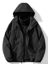 Herren-Winterjacke mit kapuzendesign | 3-in-1-Ausführung – Schwarz