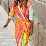 Kayleah - Bedrucktes Sommerkleid mit Schnürung – Geblümt