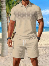 Zackary – Sommer Liches kurzärmliges Zweiteiler Set – Khaki