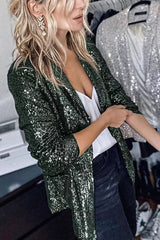 Damen Glänzend Leicht Blazer | Stilvoll – Grün
