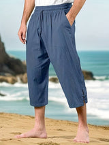 Eksteen - Lässige Leinenhose Mit Mehreren Taschen – Marineblau
