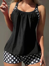Celandine - Schnelltrocknendes Bikini-Set mit Retro-Polka-Dots – Schwarz