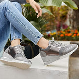 Amelia - Orthopädische Turnschuhe mit hohem Absatz und Keilabsatz – Grau