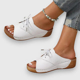 Saskia – Vintage Style Sandalen – Weiß