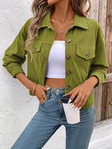 Nichola – Langärmelige Jacke Mit Knopfleiste – Grün