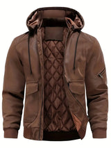 Herren Robustjacke mit Kapuze – Braun