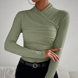 Clarinda™ Eleganter Gewickelter Stil – Olive