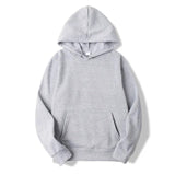 Damen Kapuzenpullover mit Kängurutasche | Lange Ärmel – Hellgrau
