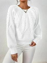 Louisa™ | Handgehäkelter Pullover – Weiß