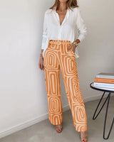 Kammay | Stilvolle Pantalon mit gratis Bluse & Gürtel – Orange