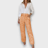 Vianne – Sommer-Set mit lockerer Hemdbluse – Orange