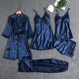 Emirae - fünfteiliges Nachtwäsche-Set – Blau