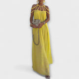 Briar - Elegantes Maxi-Kleid mit Drapierten Details – Gelb