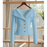 Barbora | Mühelos schicker Frühling- und Herbst-Cardigan – Himmelblau