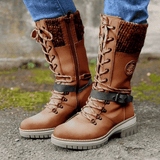 Damen-Schnürstiefel mit mittlerer schafthöhe | Wintertauglich – Braun