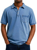 KONRAD | LÄSSIGES VINTAGE-POLO – Blau