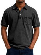 KONRAD | LÄSSIGES VINTAGE-POLO – Schwarz
