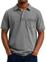 KONRAD | LÄSSIGES VINTAGE-POLO – Grau