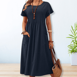 Charmaine | Elegantes Taschenkleid – Blau