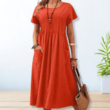 Charmaine | Elegantes Taschenkleid – Orange