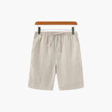 Herren Leinen Shorts mit Kordelzug und Seitentaschen – Beige
