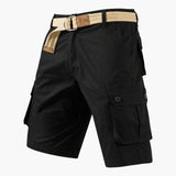 Herren Cargo Shorts mit Reißverschluss und vielen Taschen – Schwarz