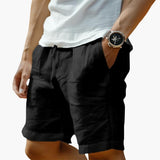 Herren Sommer Shorts mit Gummibund und Kordelzugverschluss – Schwarz