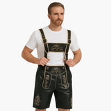Vintage Trachten Lederhose für Herren - Oktoberfest 2025 – Schwarz