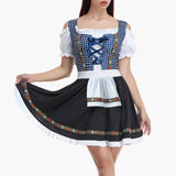 Kariertes Oktoberfest Dirndl kleid für Damen - Oktoberfest 2025 – Blau