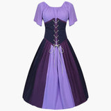 Klassisches Dirndl kleid mit Puffärmeln für Damen - Oktoberfest 2025 – Lila